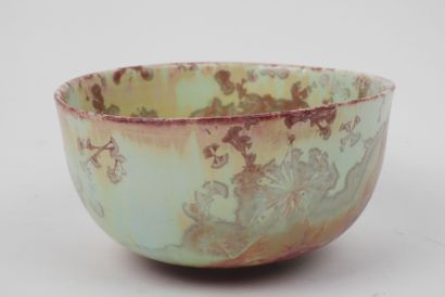 Coupe en porcelaine émaillée à décor polychrome...