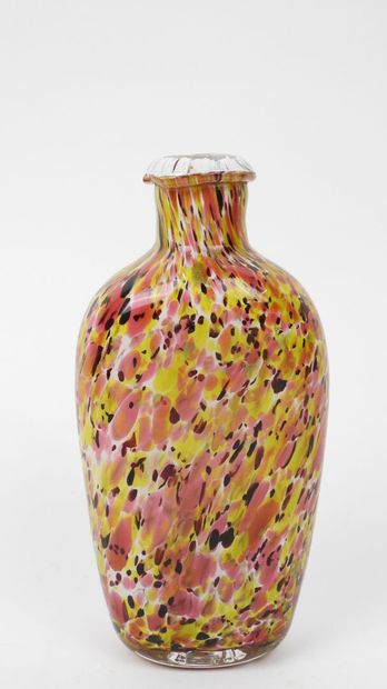 Polychrome blown-glass bottle.
20th-century...