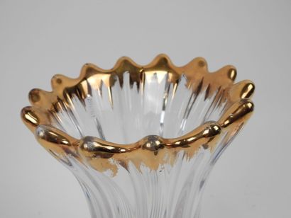 Vase with wavy edges and twisted ribs, made...