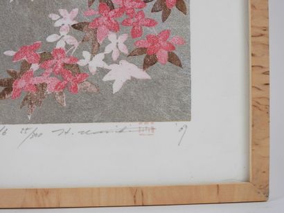 Hajime NAMIKI (1947). 
Fleurs.
Lithographie,...