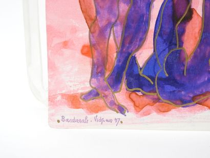 André VILDGRAIN (20th century).
Bacchanal.
Gouache,...