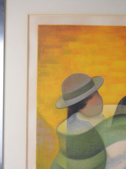 Louis TOFFOLI (1907-1999).
Femme et enfant.
Lithographie...