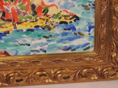 Armand BOUVIER (1913–1997).
Les Roches Rouges.
Oil...