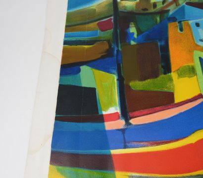 Marcel MOULY (1918-2008). 
Marine les voiliers.
Lithographie...