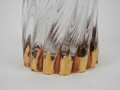Vase with wavy edges and twisted ribs, made...