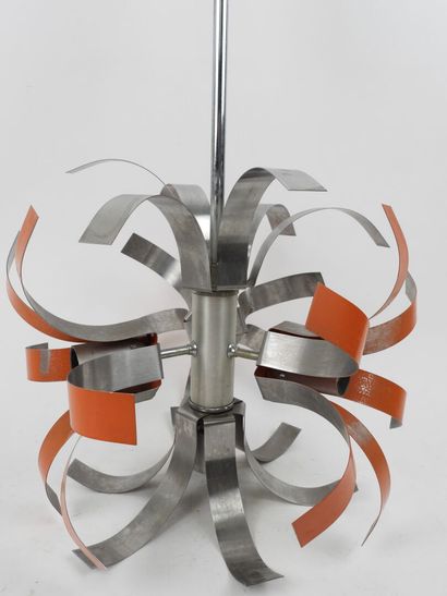 Suspension à quatre lumières en lamelle de...
