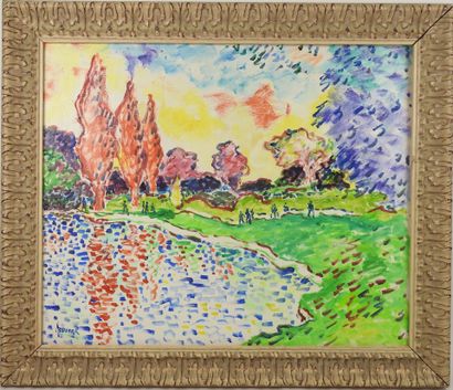 Armand BOUVIER (1913–1997).
The Bois de Boulogne.
Oil...