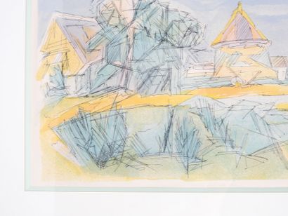 Jacques VILLON (1875-1963).
Maisons.
Lithographie...