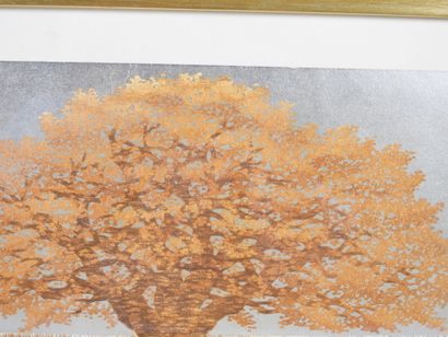 Hajime NAMIKI (1947). 
L'arbre doré. 
Lithographie,...