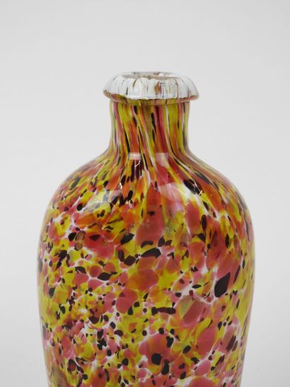 Polychrome blown-glass bottle.
20th-century...