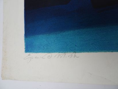 Marcel MOULY (1918-2008). 
Marine les voiliers.
Lithographie...