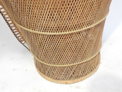 Fauteuil en rotin teinté et cannage dit 