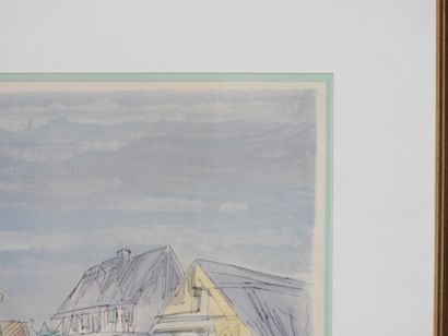 Jacques VILLON (1875-1963).
Maisons.
Lithographie...
