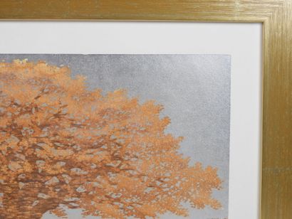 Hajime NAMIKI (1947). 
L'arbre doré. 
Lithographie,...
