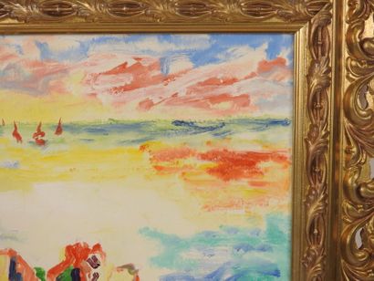 Armand BOUVIER (1913–1997).
Les Roches Rouges.
Oil...
