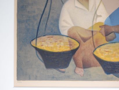 Louis TOFFOLI (1907-1999).
Femmes asiatiques.
Lithographie...