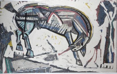 Pierre ANTONIUCCI (born in 1943). 
The Horse.
Oil...