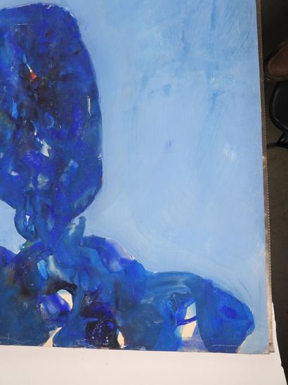 Emmanuel PEREIRE (1930–1992).
Blue Face.
Gouache,...