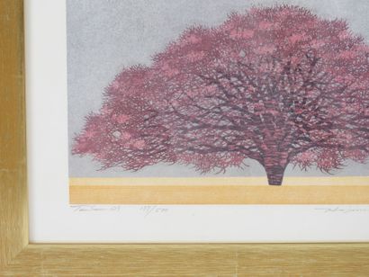 Hajime NAMIKI (1947). 
L'arbre rouge.
Lithographie,...