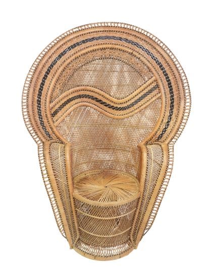 Fauteuil en rotin teinté et cannage dit 