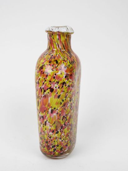 Polychrome blown-glass bottle.
20th-century...