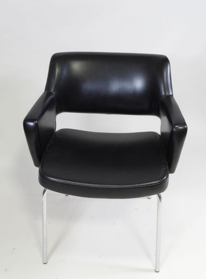 Fauteuil de bureau en métal tubulaire et...