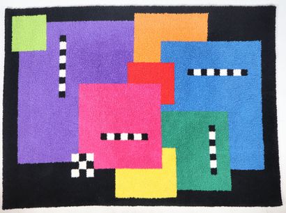JH Création.
Tapis rectangulaire en laine...