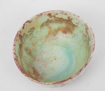 Coupe en porcelaine émaillée à décor polychrome...
