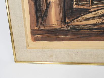 20th-Century School.
Still Life with a Bottle.
Lithograph...