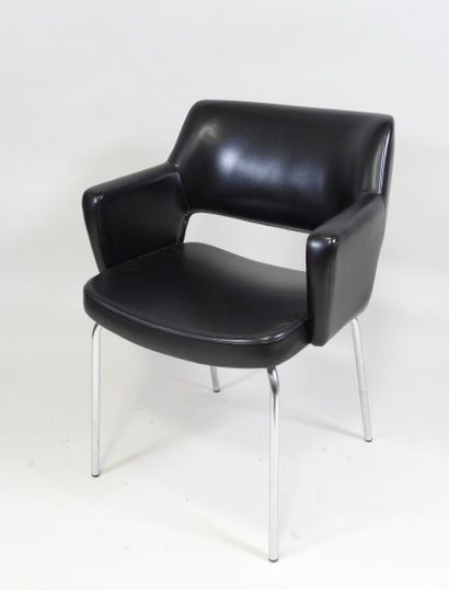 Fauteuil de bureau en métal tubulaire et...
