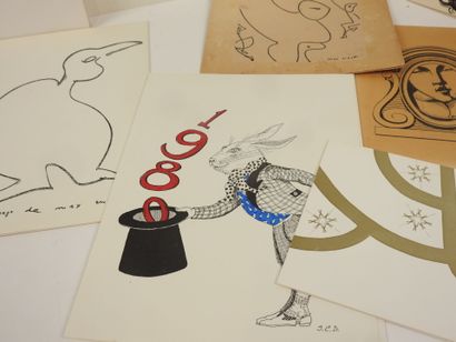 Max ERNST (1891-1976), d'après.
Cinq cartes...
