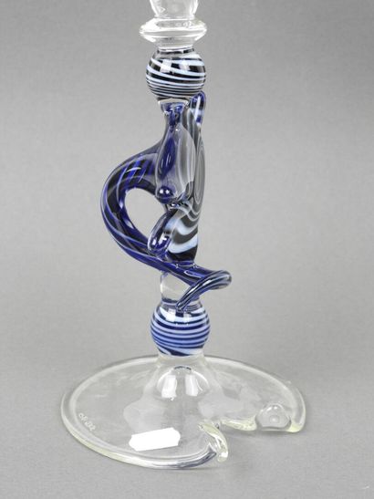 MURANO, 20th century.
Blown glass goblet...