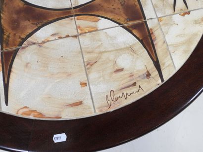 Table basse circulaire en bois, piètement...