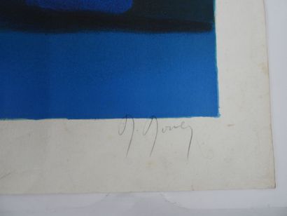 Marcel MOULY (1918-2008). 
Marine les voiliers.
Lithographie...