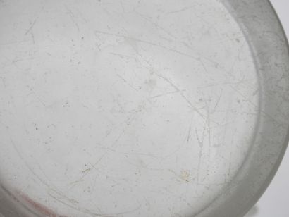 LALIQUE.
Pressed-molded glass vase, 