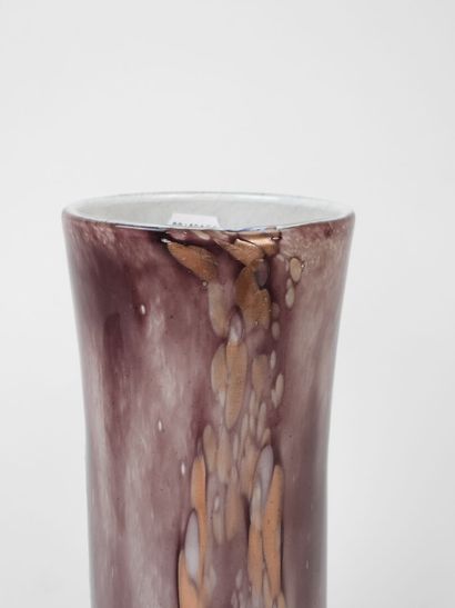 Hand-blown glass vase in shades of mauve.
20th-century...
