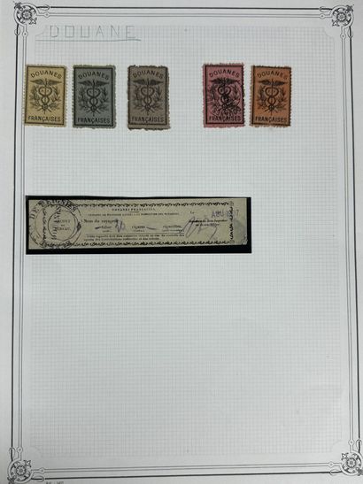 Fiscaux - Douanes : Ensemble de timbres des...