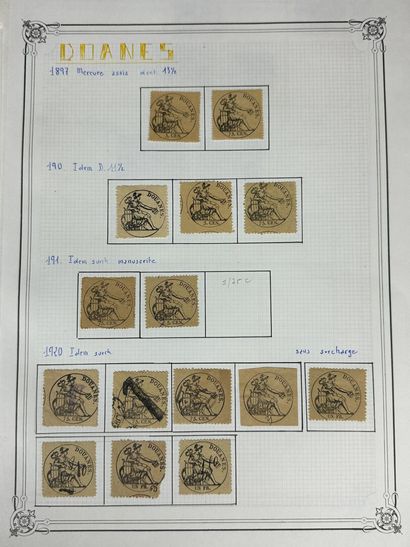 Fiscaux - Douanes : Ensemble de timbres des...