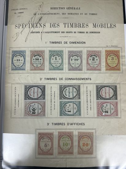 Fiscaux - Dimensions : Ensemble des timbres...