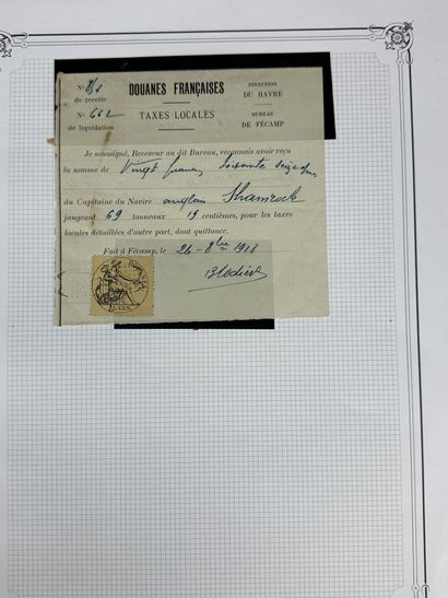 Fiscaux - Douanes : Ensemble de timbres des...
