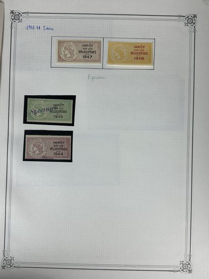 Fiscaux - Vélocipède : Ensemble des timbres...