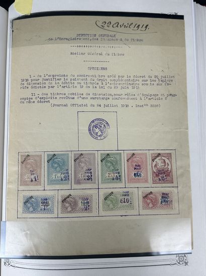 Fiscaux - Dimensions : Ensemble des timbres...