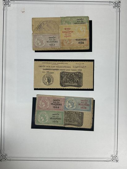 Fiscaux - Vélocipède : Ensemble des timbres...