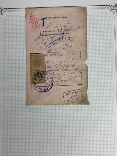 Fiscaux - Passeport : Timbres des Passeports...