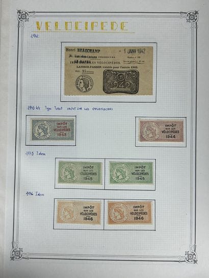 Fiscaux - Vélocipède : Ensemble des timbres...
