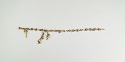 Broken gold charm bracelet (metal ring) 5.68...
