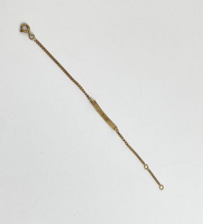 Gold ID bracelet with inscription, 14 cm,...