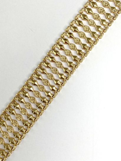 Wide gold chain, draped design, 20 cm, weight...