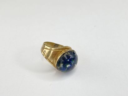 Bague or pierre** cabochon dgt 54 AC 7,56...