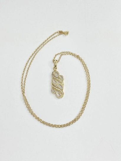 Collier chaine gourmette 52 cm, pendentif...